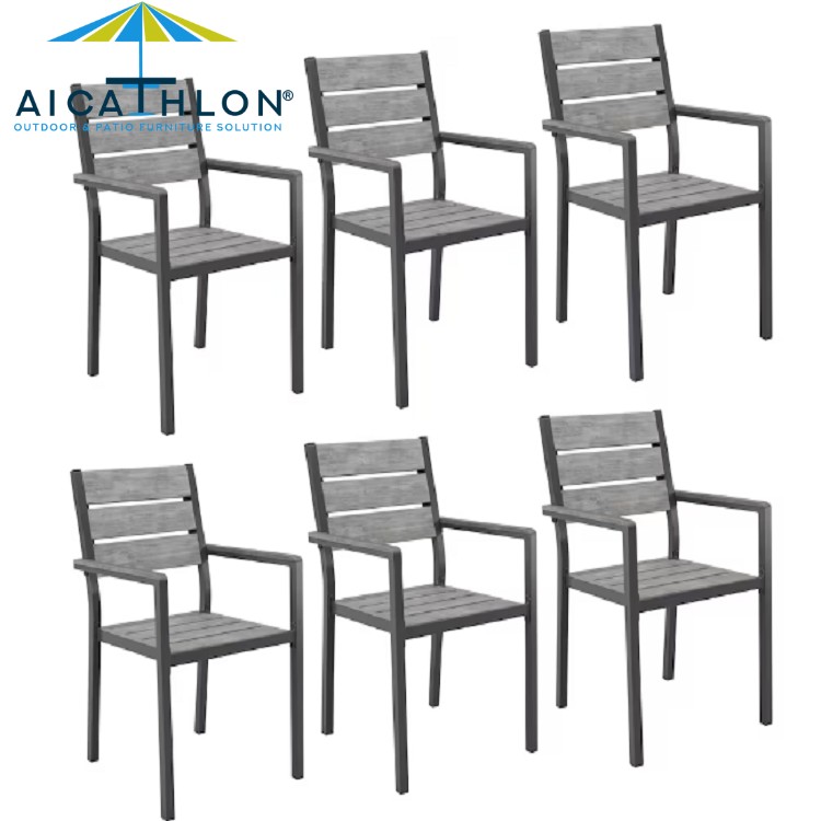 2024 Outdoor Furniture Modern Metal Patio Dining Chair Cafe Metal Aluminium Garden Chair