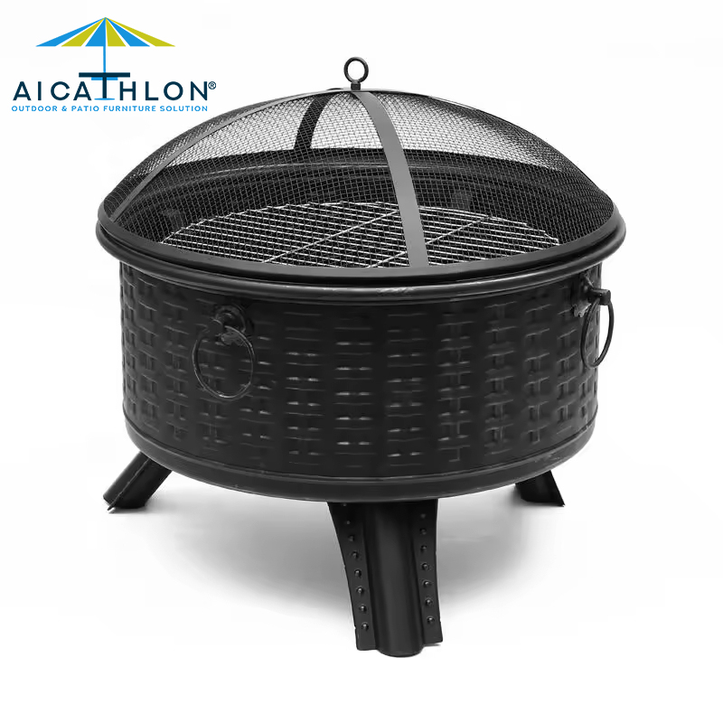 26 INCH Outdoor Heaters Round Wood Burning Fire Pit Bonfire Pit outdoor fire chimney burning garden fire bowl fireplace