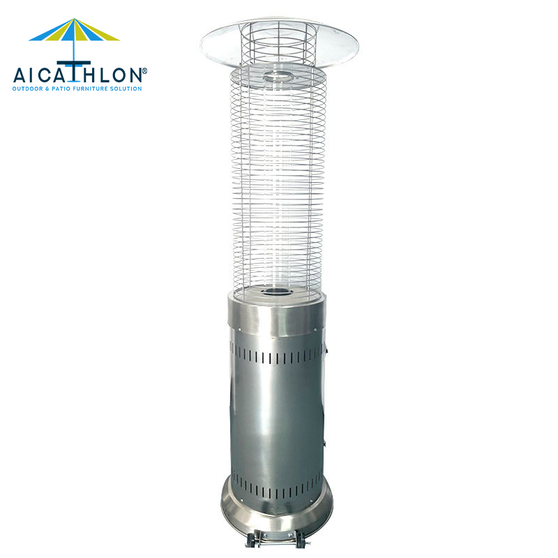 Hot Sell Glass Tube Cylindrical Outdoor Garden Heater Propane Flame Gas Patio Heater