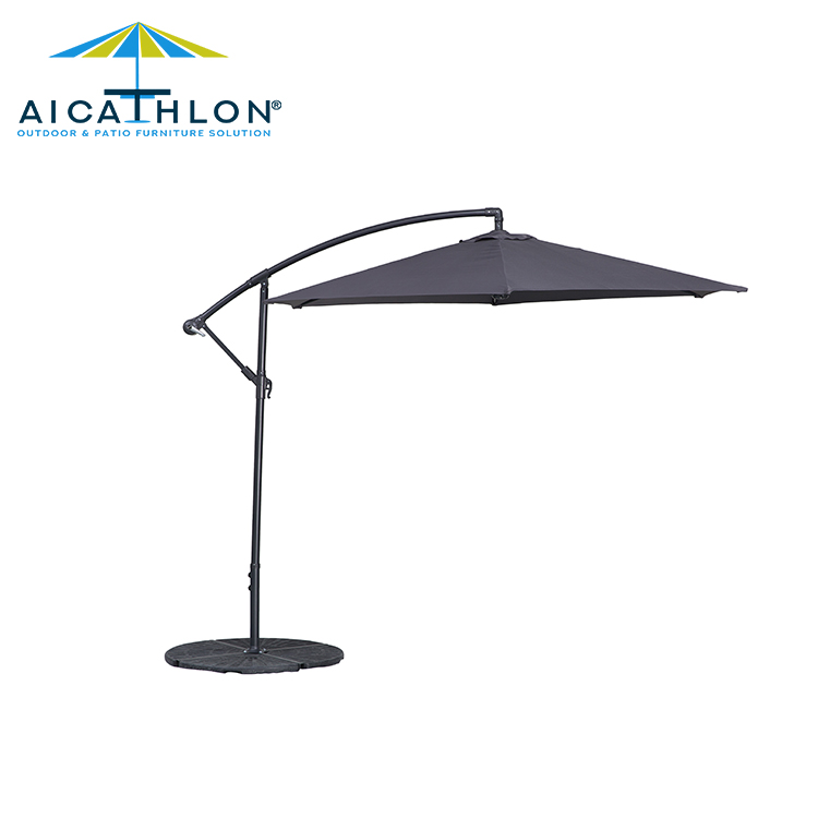 Commercial outdoor cantilever custom design parasol aluminum crank side pole garden sun patio beach umbrella