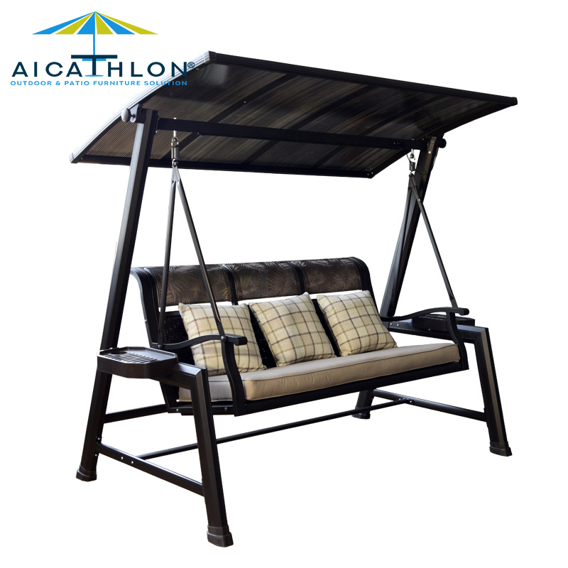 Outdoor Garden Furniture Canopy Patio Swing Chair High Quality Porch Swing Balcony Bed With Cushion