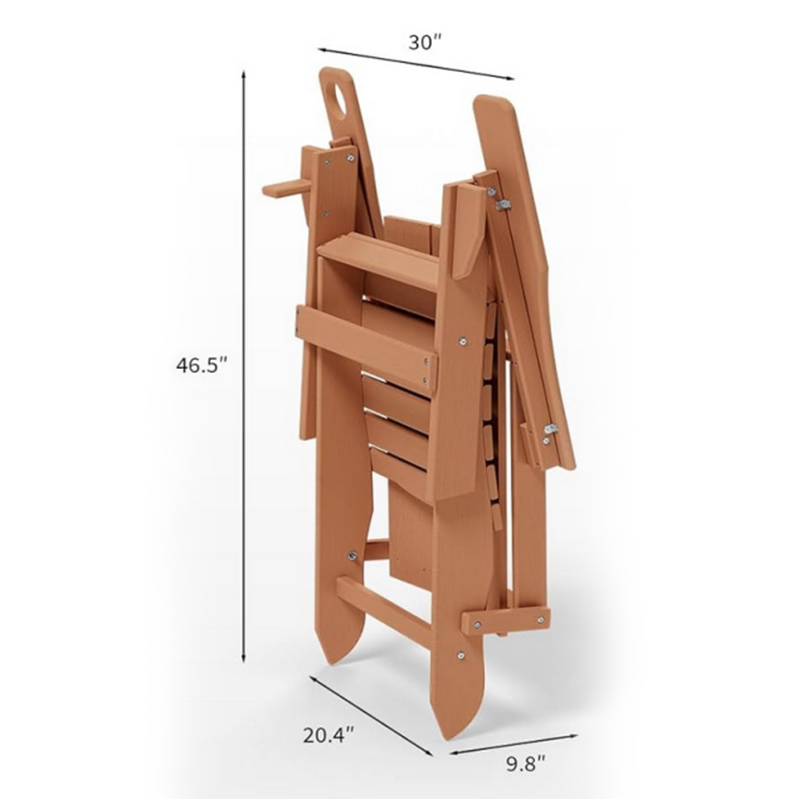 Outdoor Balcony Plastic Wood Adirondack Chairs with Matching Plastic Wooden Coffee Tables