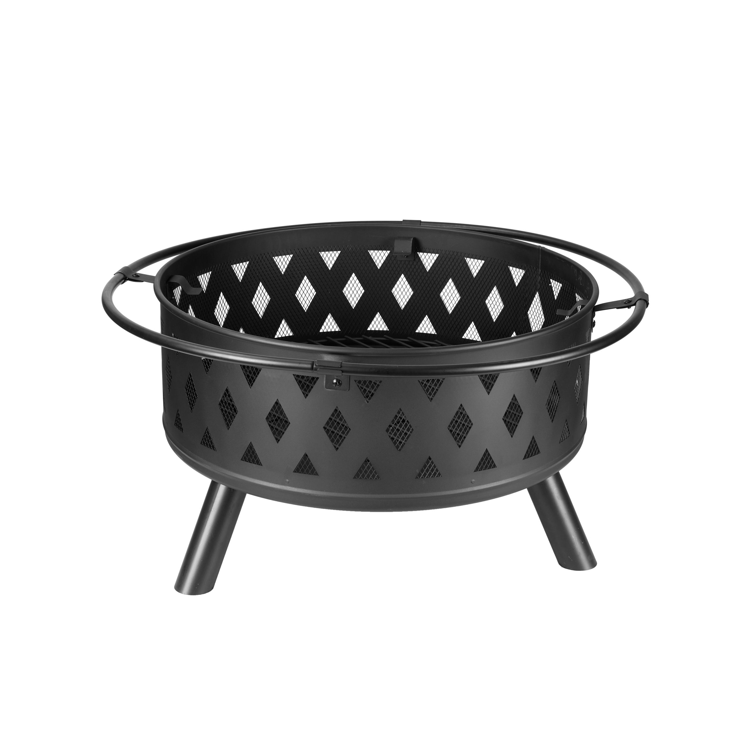 outdoor 32″ Deep Bowl Wood Burning Fire pit with Barbecue Baking Net