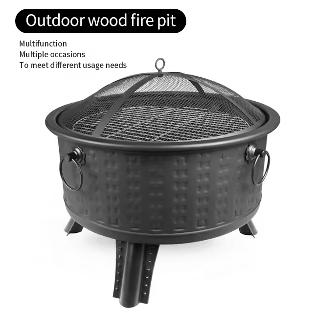 26 INCH Outdoor Heaters Round Wood Burning Fire Pit Bonfire Pit outdoor fire chimney burning garden fire bowl fireplace