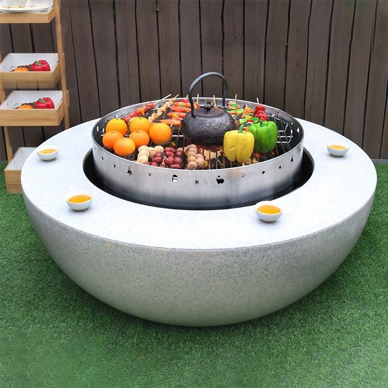 Iron Metal Fire Pit Outdoor Garden Multifunction BBQ Grills Round Fire Bowl  cooking grid