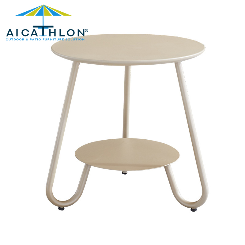 New Design Contemporary Metal Luxury Round Modern Double Side Table Furniture End Table Coffee Table