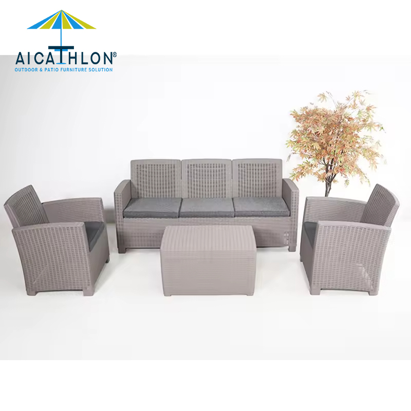 Outdoor Furniture 5 Seat Wicker Rattan Sofa Garden Set With Storage Table