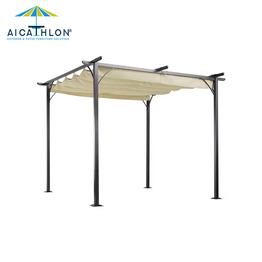 Garden Pergola Awning Retractable Roof Outdoor Pergola Retractable