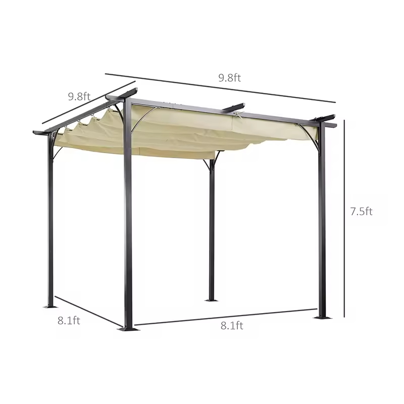 Garden Pergola Awning Retractable Roof Outdoor Pergola Retractable