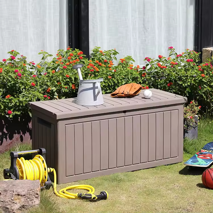 Collapsible Garden Outdoor Patio Deck Storage Box With Lockable For Patio Cushion