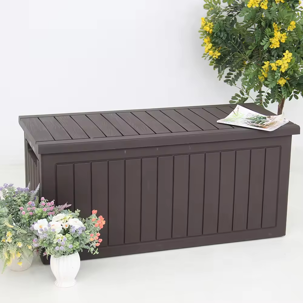 Collapsible Garden Outdoor Patio Deck Storage Box With Lockable For Patio Cushion