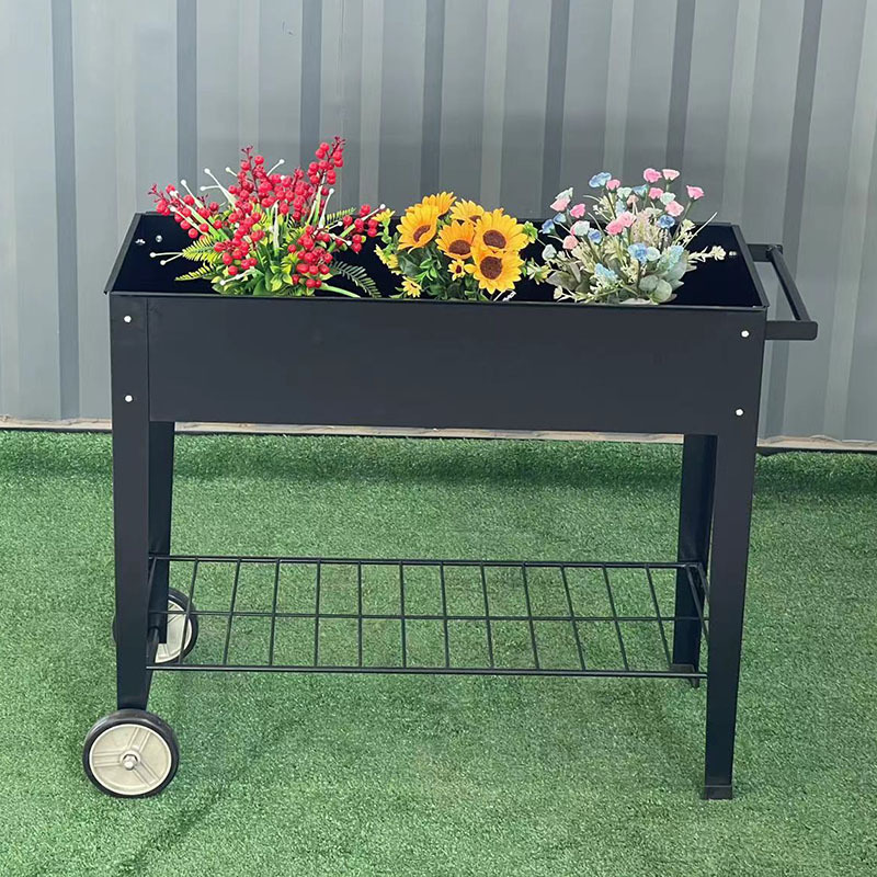 Raised Garden Bed with Legs, Raised Planter Box Outdoor with Wheels Elevated Garden Planter, Raised Bed