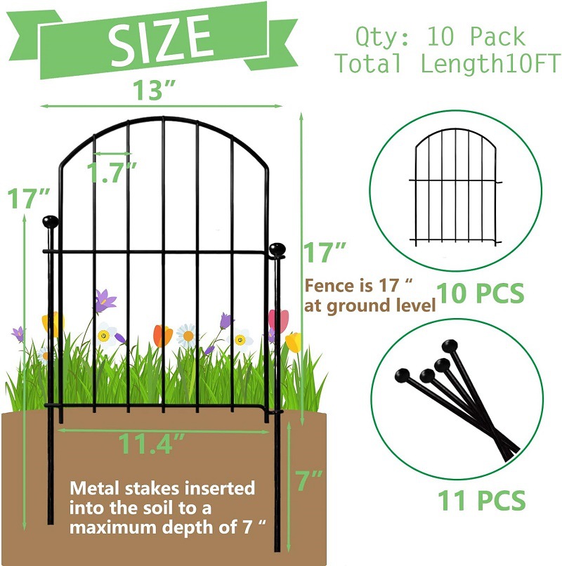 Flower Bed Edging Ornamental Wire Border Panel Fencing 21in x10ft Decorative Garden Fence for Yard Patio Outdoor Decor