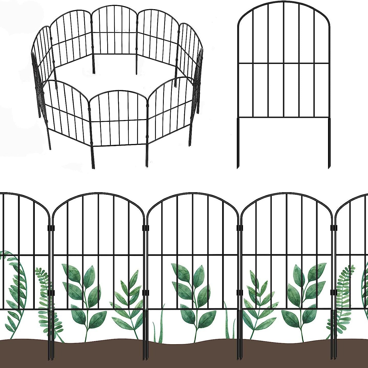 Decorative Garden Fence Rustproof Iron Garden Fencing Animal Barrier Wire Fence Yard Garden Outdoor for Landscaping