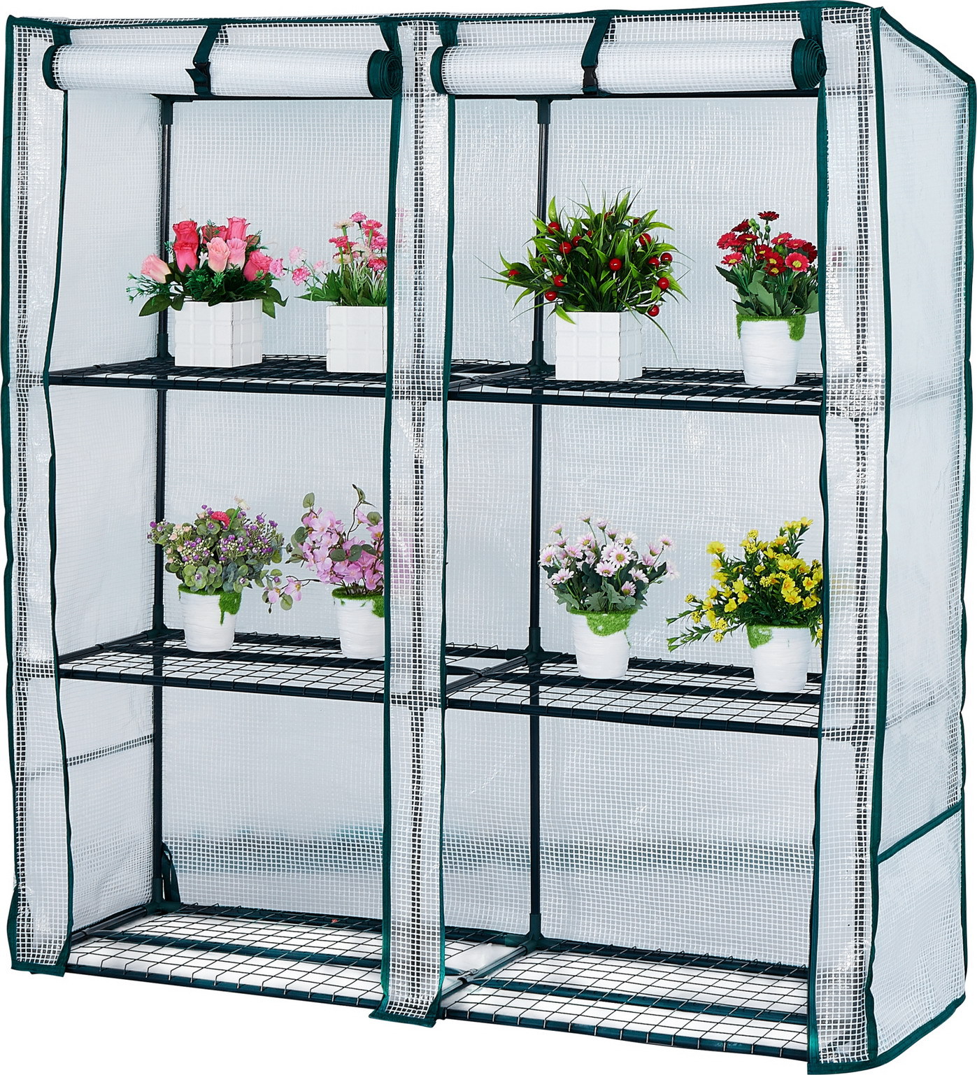 Factory Wholesale Easy Installation 3 Tiers Garden Plant Mini Greenhouse with PVC Cover for Outdoor and Indoor