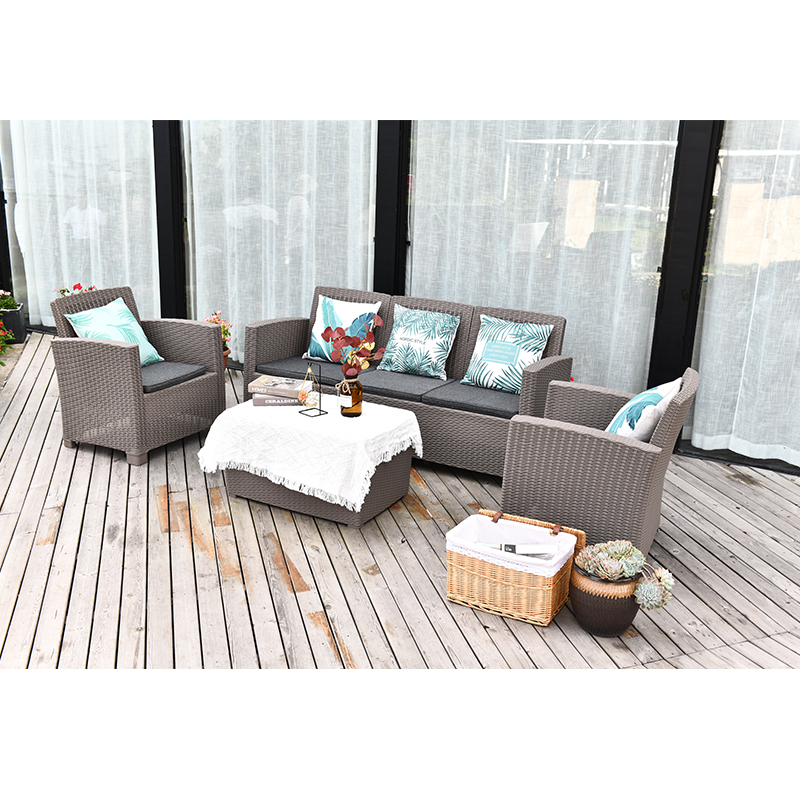 Outdoor Furniture 5 Seat Wicker Rattan Sofa Garden Set With Storage Table