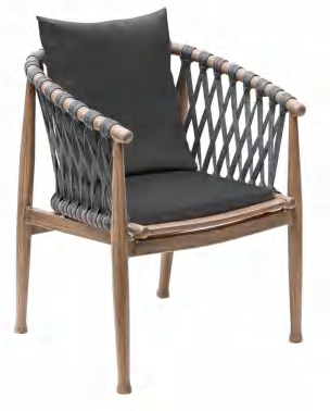 New outdoor rope furniture aluminum cafe restaurant dining arm chair