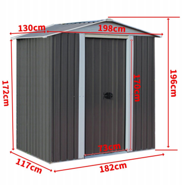 8 x 10 home storage sheds tool metal shed outdoor shed metal garden grey