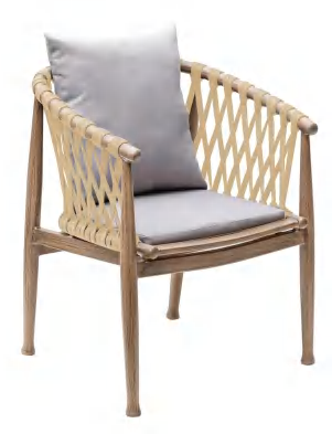 New outdoor rope furniture aluminum cafe restaurant dining arm chair