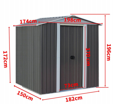 8 x 10 home storage sheds tool metal shed outdoor shed metal garden grey